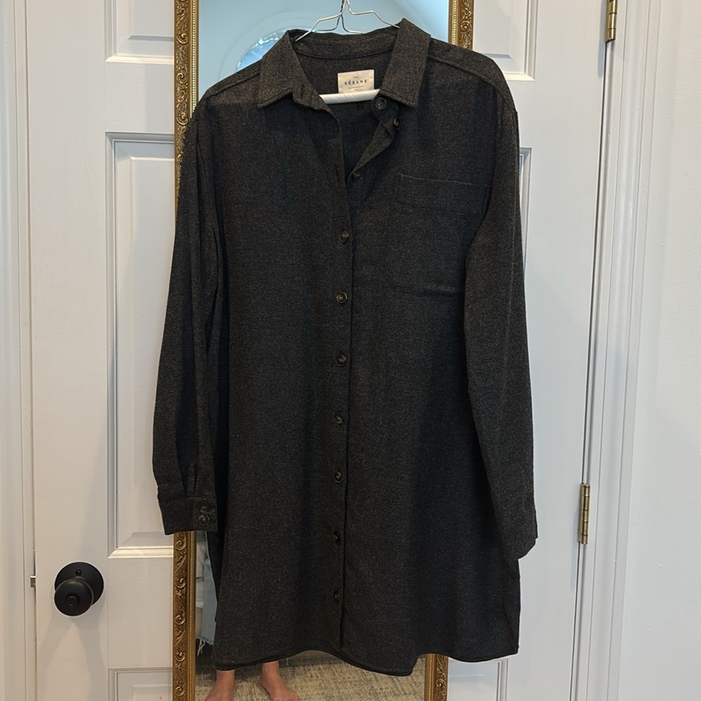 Sezane Sadie Dress Dark Grey - Size 2